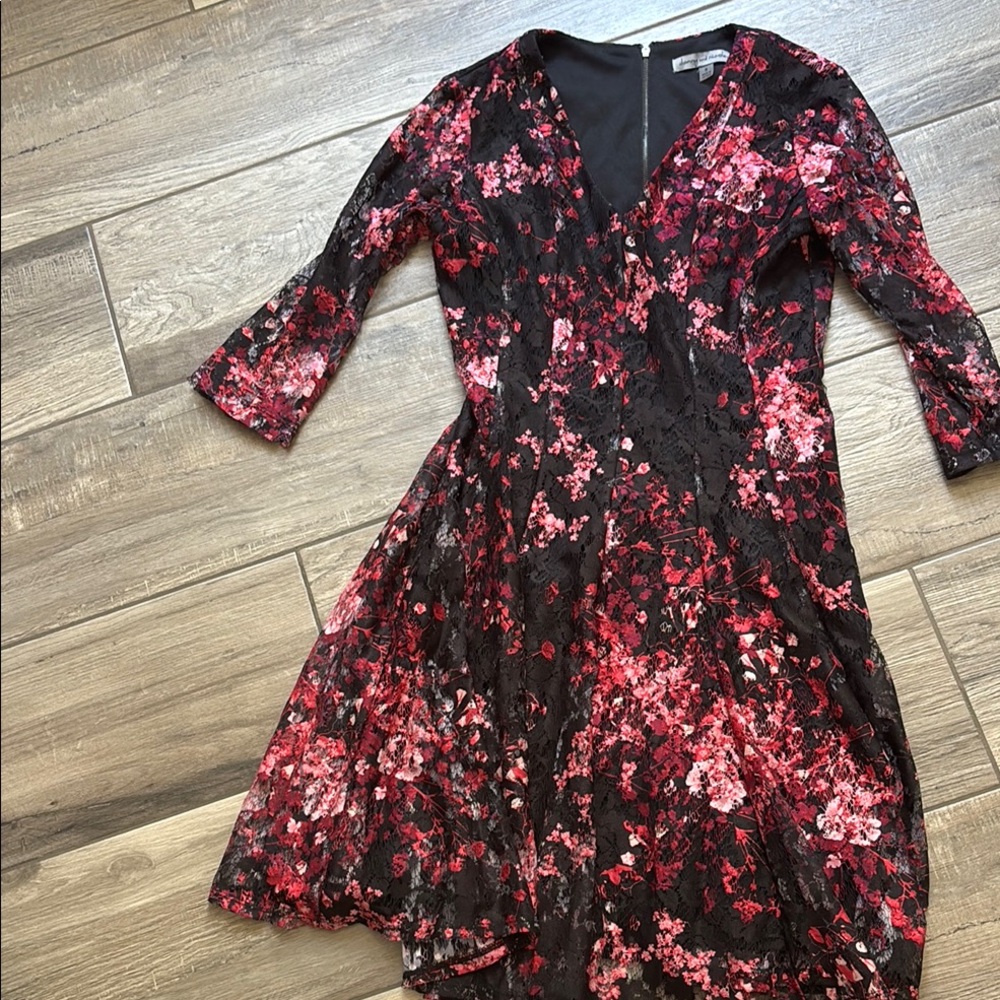 Danny & Nicole Chic Black and Pink Dress